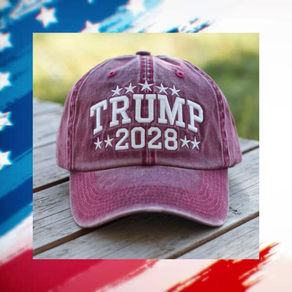 Trump 2028 Embroidered Baseball Washed Hat