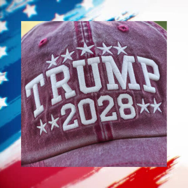 Trump 2028 Embroidered Baseball Washed Hat