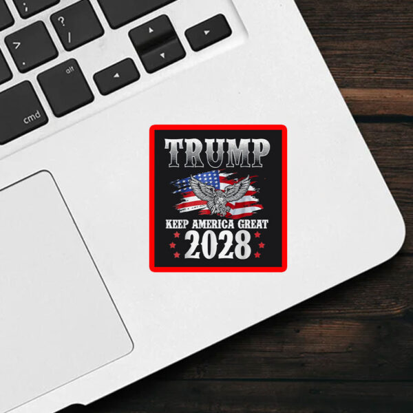 Trump 2028 Keep America Great American Flag Trump 2028 Stickers