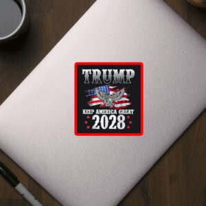 Trump 2028 Keep America Great American Flag Trump 2028 Stickers