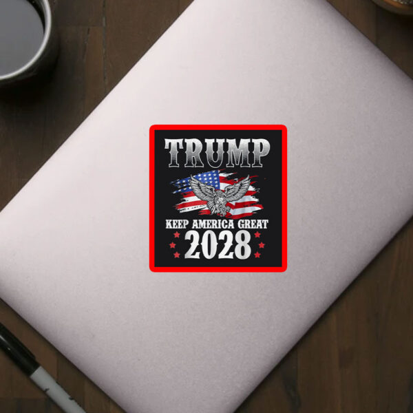 Trump 2028 Keep America Great American Flag Trump 2028 Stickers
