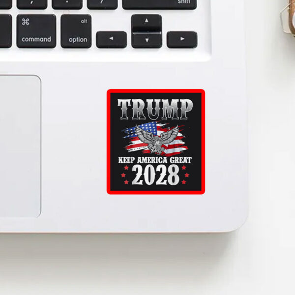 Trump 2028 Keep America Great American Flag Trump 2028 Stickers