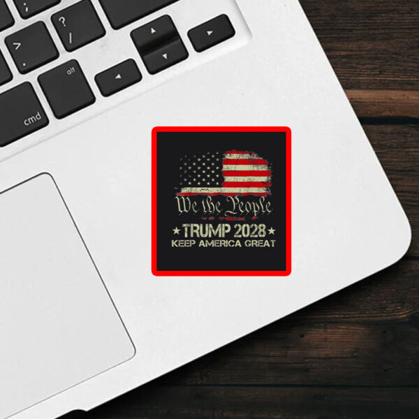 Trump 2028 Keep American Great Vintage President 48 USA Flag Sticker