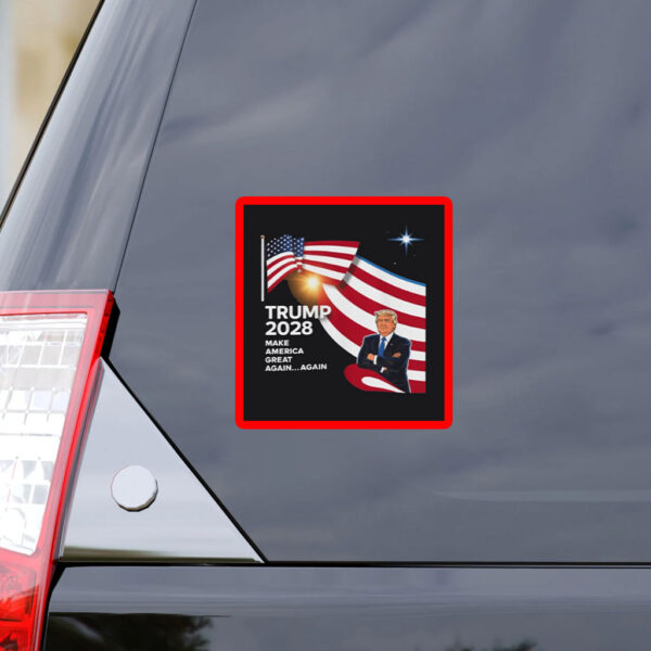 Trump 2028 President Re-elect US Flag Sticker
