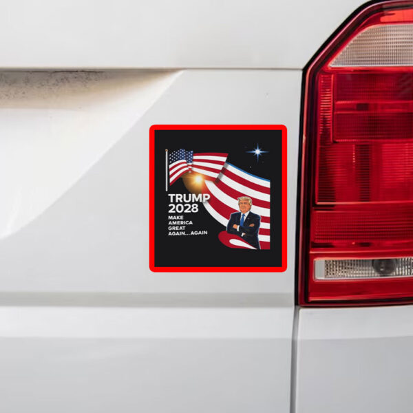 Trump 2028 President Re-elect US Flag Sticker