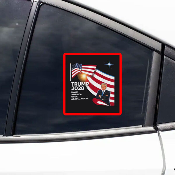 Trump 2028 President Re-elect US Flag Sticker
