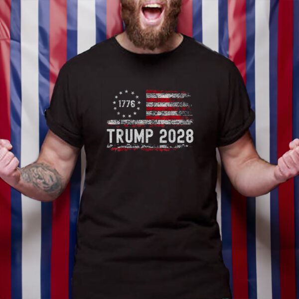 Trump 2028 Shirt Vote Donald Trump American Flag Shirt