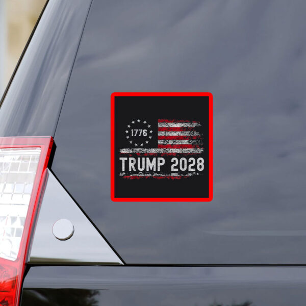 Trump 2028 Shirt Vote Donald Trump American Flag Sticker