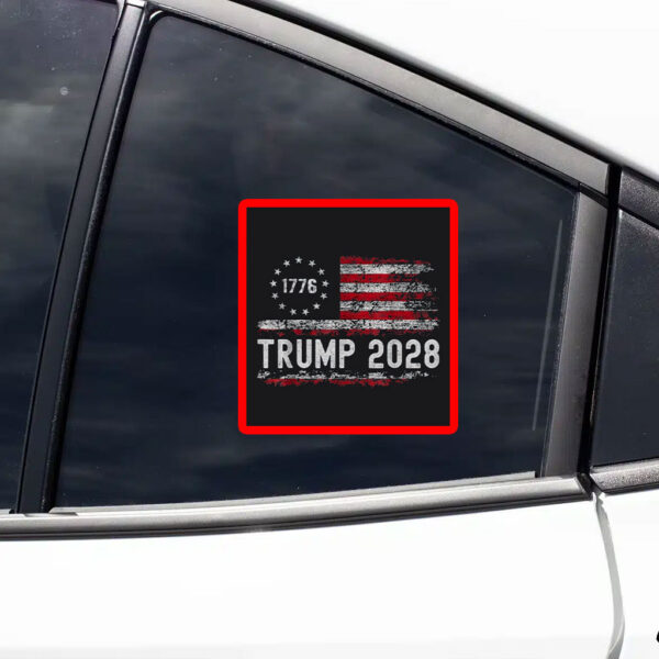 Trump 2028 Shirt Vote Donald Trump American Flag Sticker