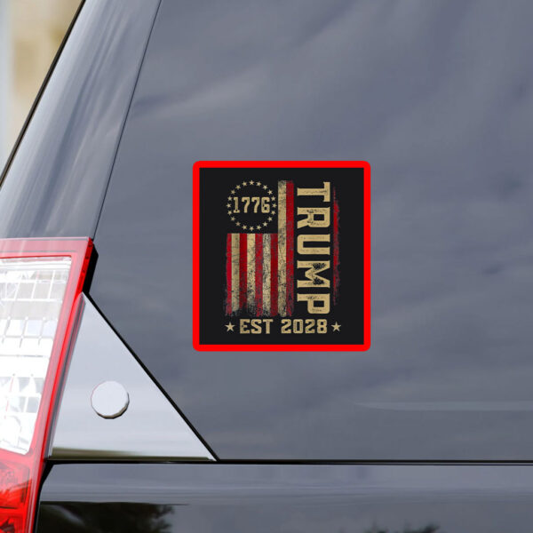 Trump 2028 Vote Donald Trump America US Flag Vintage Sticker