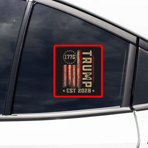 Trump 2028 Vote Donald Trump America US Flag Vintage Sticker