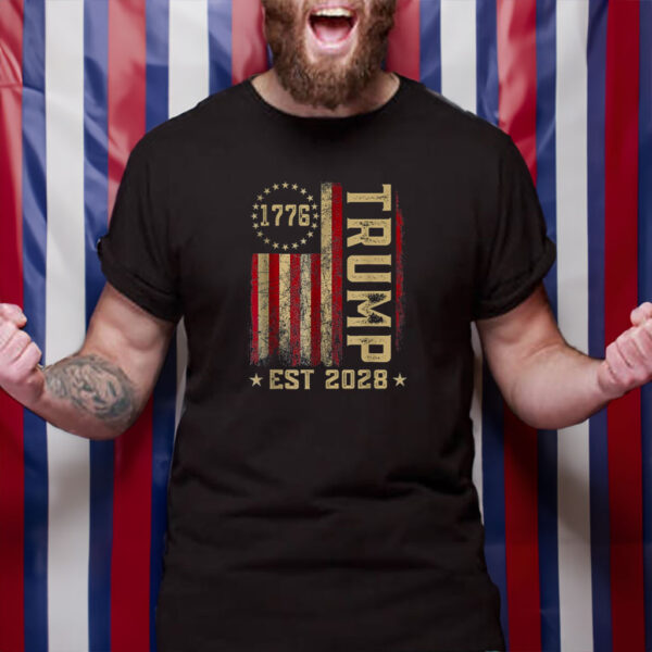 Trump 2028 Vote Donald Trump America US Flag Vintage T-Shirt