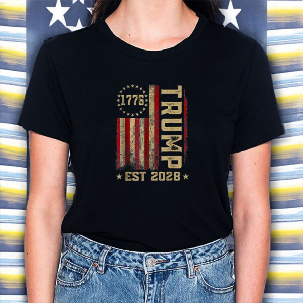 Trump 2028 Vote Donald Trump America US Flag Vintage T-Shirt