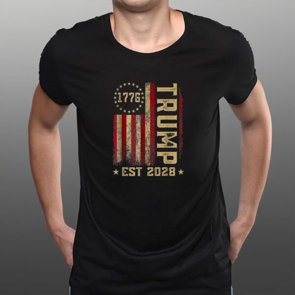 Trump 2028 Vote Donald Trump America US Flag Vintage T-Shirt