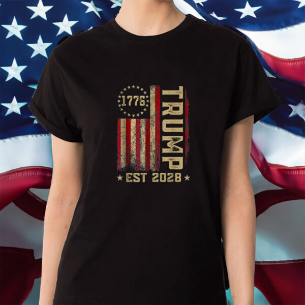 Trump 2028 Vote Donald Trump America US Flag Vintage T-Shirt