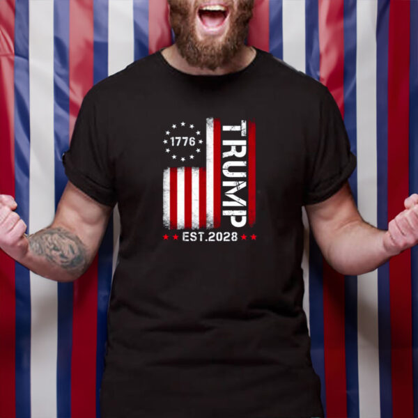 USA Trump Supporter, Vertical USA Flag Shirt